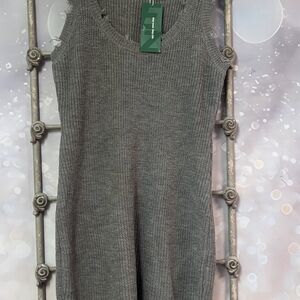Gray Sleeveless Knit Dress